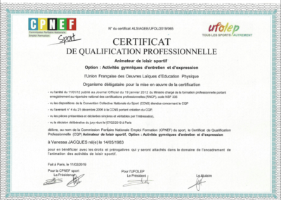 Certificat de qualification professionnelle - animateur de loisir sportif.